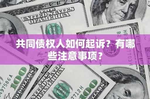 北京共同债权人如何起诉？有哪些注意事项？